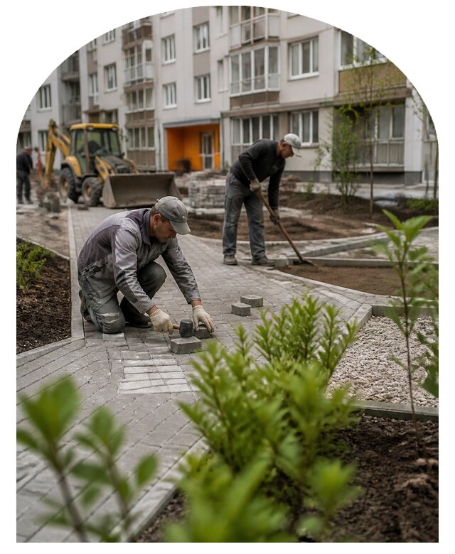 Благоустройство двора многоквартирного дома в Качканаре