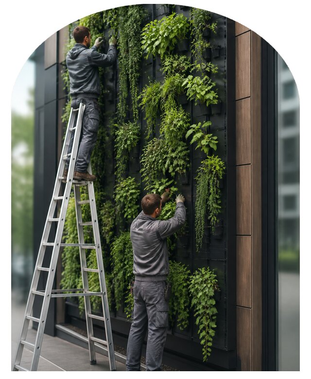 Вертикальное озеленение фасадов и интерьеров в Качканаре